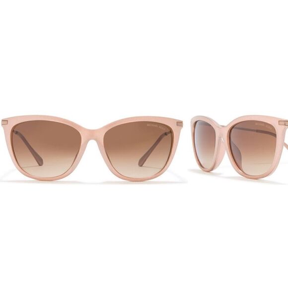 NWT Michael Kors 56mm cat eye sunglasses blush/camel - Picture 3 of 14